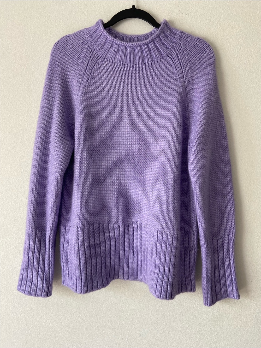Talbots Lavender Wool Blend Raglan Sleeve Knit Sweater Size M